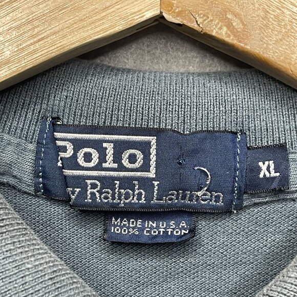 Vintage Polo Ralph Lauren Striped Gray & Red Short-Sleeve Cotton Polo Shirt XL - Picture 5 of 7